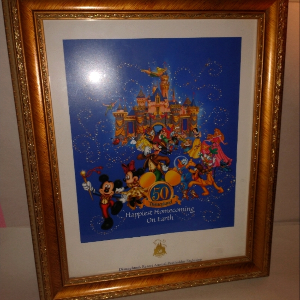50th Anniversary Disneyland Commevrat Art.   Comes framed.